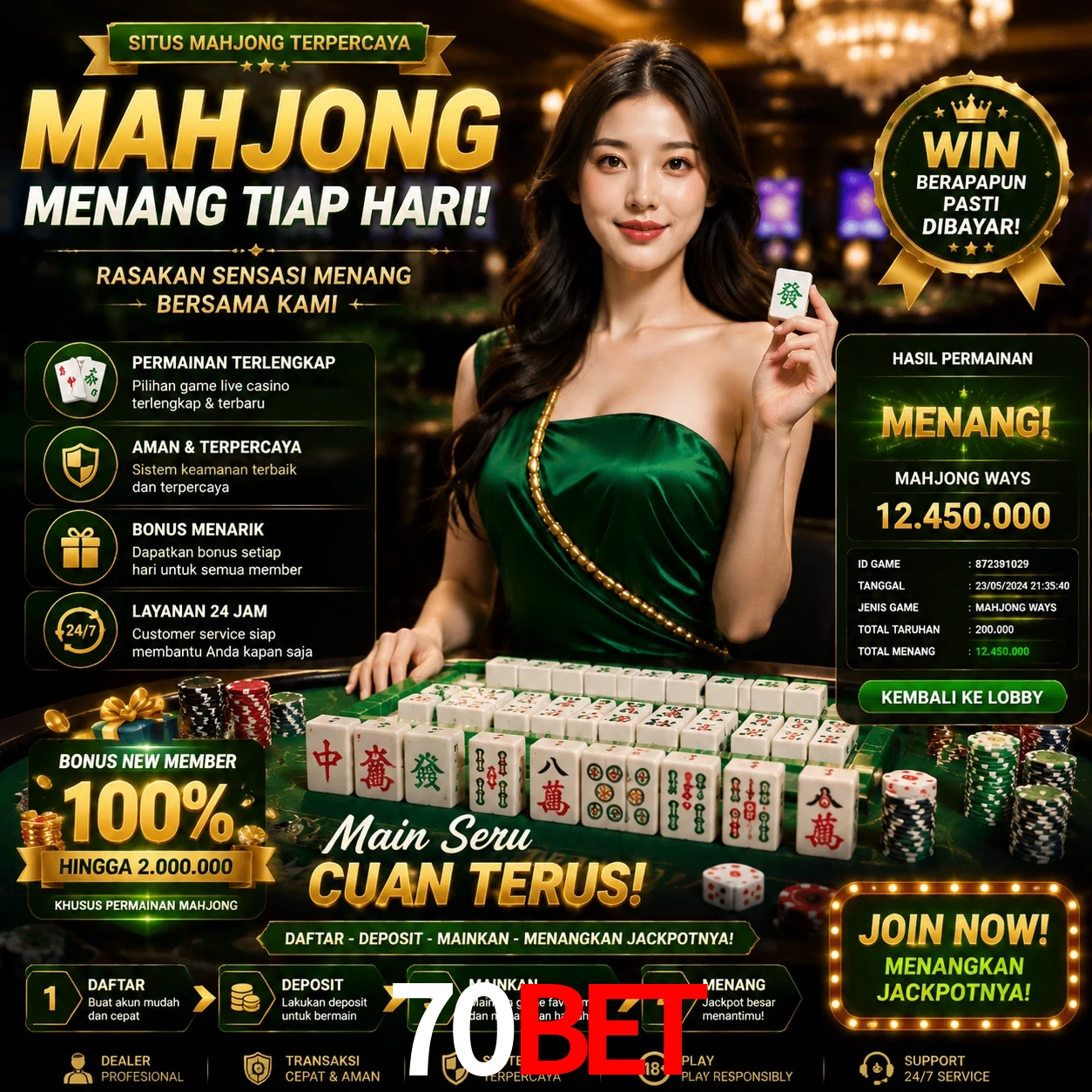 Cashback VIP 70bet - reembolso semanal